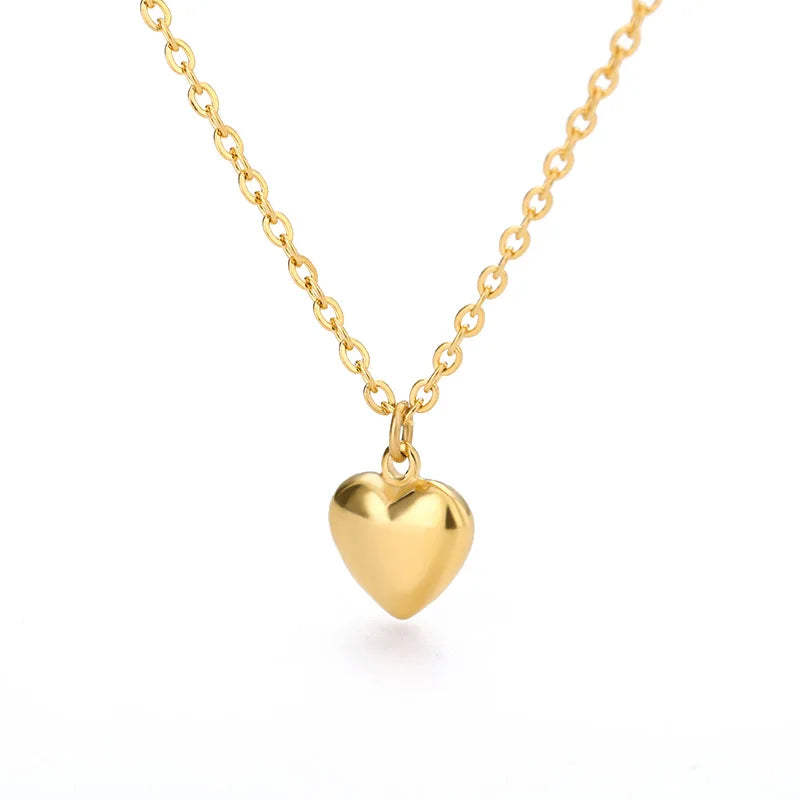Punk Cuban Chain Heart Necklace For Women Hip Pop Stainless Steel Choker Fashion Wedding Party Jewelry Gift