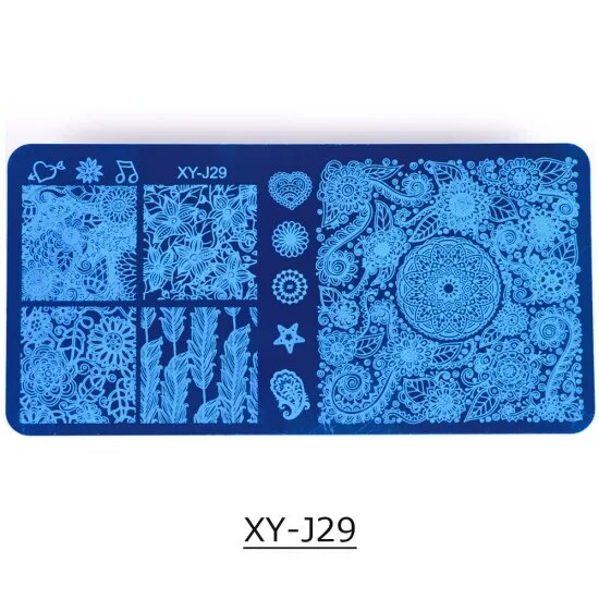New Nail Art Stamping Plates Stencils Lace Flowers Beauty Stamp Polish Printing Halloween Nail Art Templates Manicure TRXYJ17-32