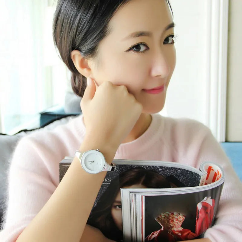 Women Bracelet Watches Crystal Ladies Fashion Stainless Steel Round Dial Unique Designer Quartz-Watch Montres Femme