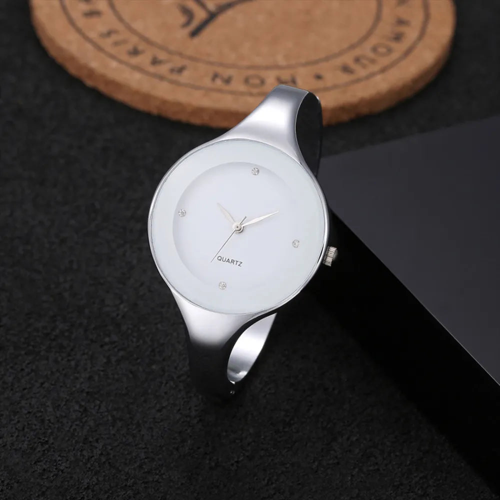 Women Bracelet Watches Crystal Ladies Fashion Stainless Steel Round Dial Unique Designer Quartz-Watch Montres Femme