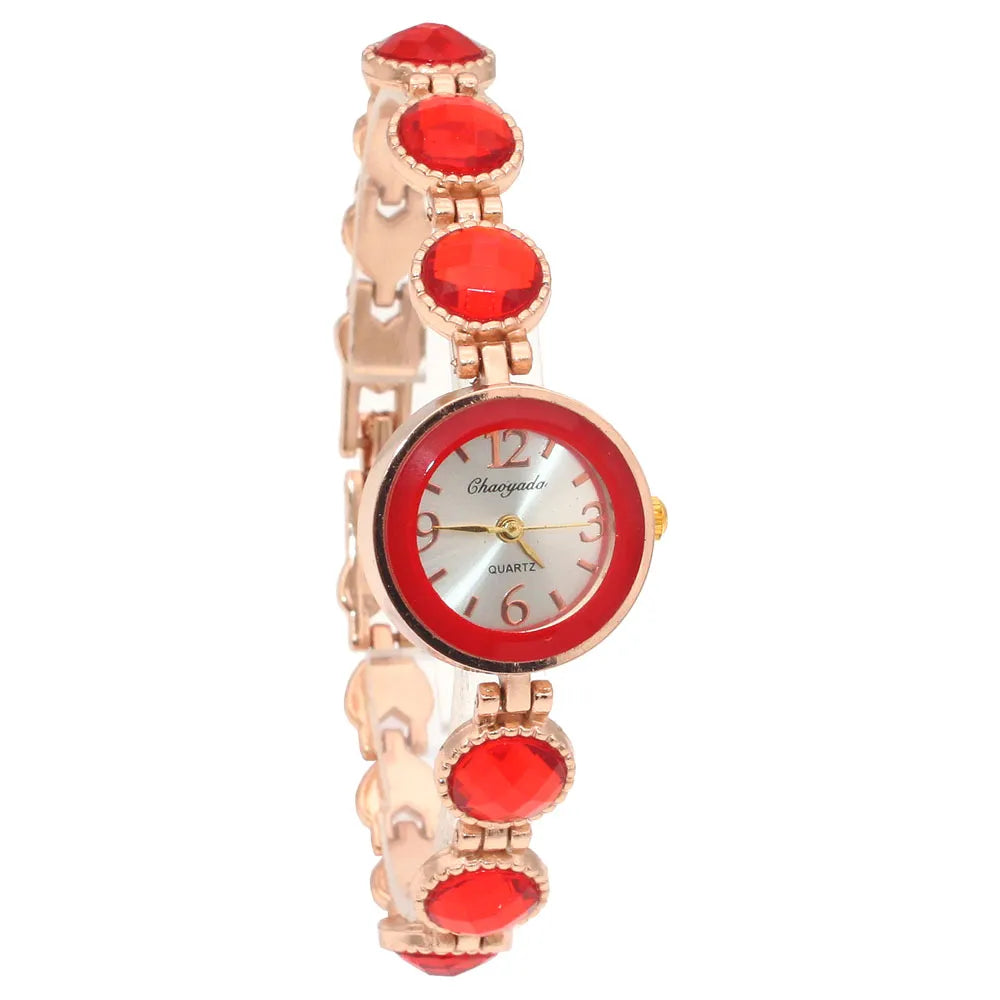 chaoyada women office ladies gold stainless steel luxury quartz wristwatch girls electronic waterproof bracelet watches