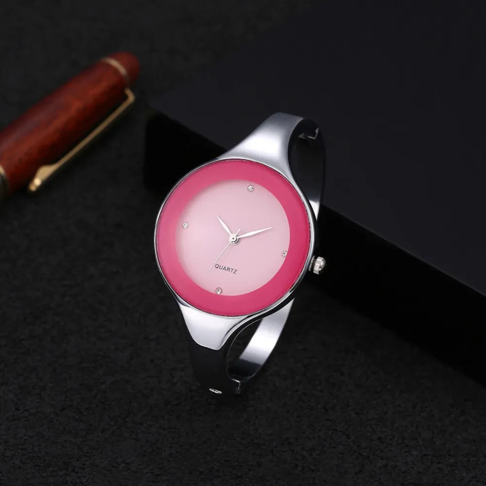 Women Bracelet Watches Crystal Ladies Fashion Stainless Steel Round Dial Unique Designer Quartz-Watch Montres Femme