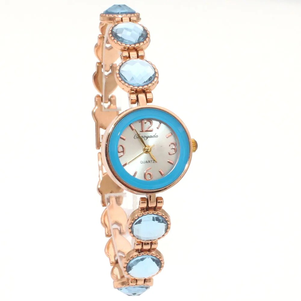 chaoyada women office ladies gold stainless steel luxury quartz wristwatch girls electronic waterproof bracelet watches