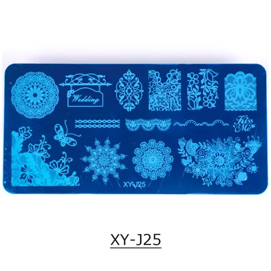 New Nail Art Stamping Plates Stencils Lace Flowers Beauty Stamp Polish Printing Halloween Nail Art Templates Manicure TRXYJ17-32