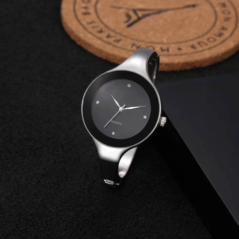 Women Bracelet Watches Crystal Ladies Fashion Stainless Steel Round Dial Unique Designer Quartz-Watch Montres Femme