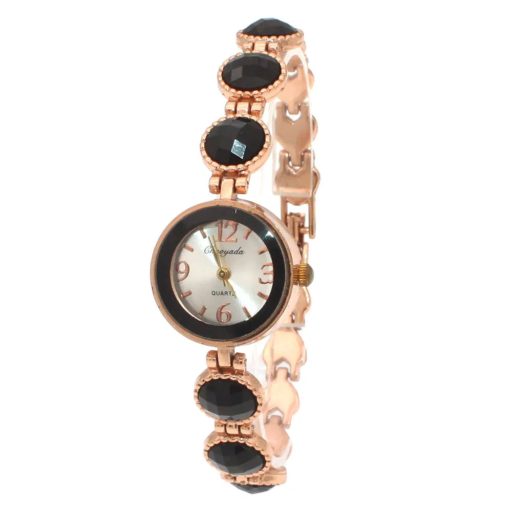 chaoyada women office ladies gold stainless steel luxury quartz wristwatch girls electronic waterproof bracelet watches
