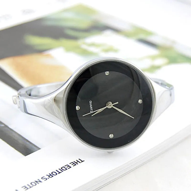 Women Bracelet Watches Crystal Ladies Fashion Stainless Steel Round Dial Unique Designer Quartz-Watch Montres Femme