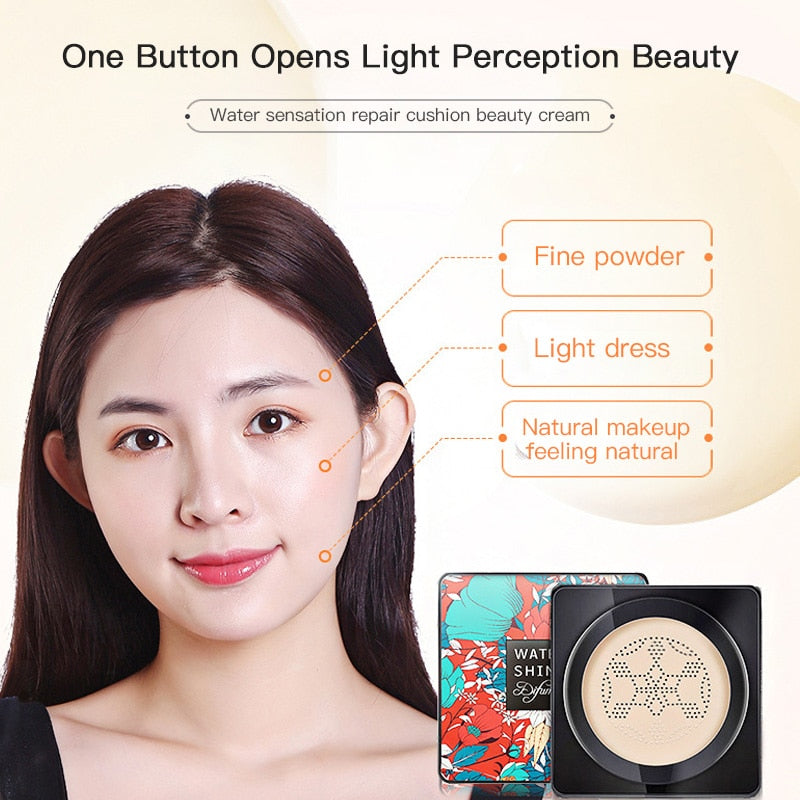 Air Cushion Mushroom Head CC Cream Concealer Whitening Concealer Moisturizing BB Cream Makeup Up with Mushroom Puff TSLM1