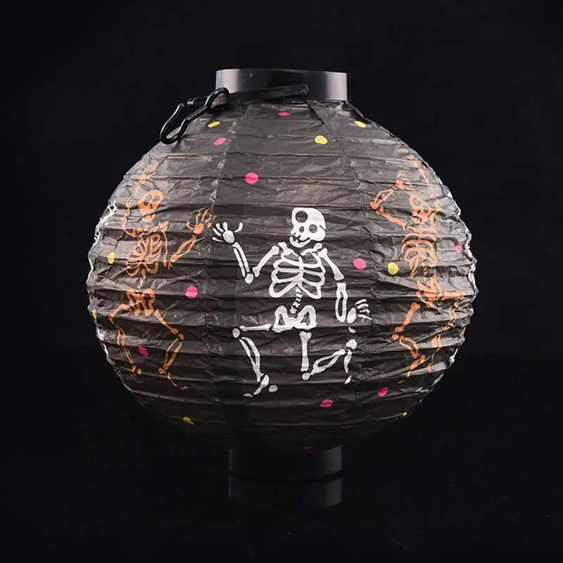 1pc Pumpkin Light Bat Spider Black Paper Orange White Hanging Lantern Halloween Birthday Party DIY Decoration Halloween Supplies