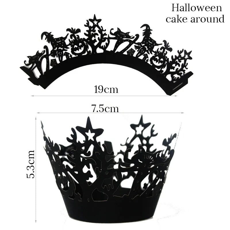 Happy Halloween Cake Toppers Halloween Cupcake Toppers Cartoon Pumpkin Witch Ghost Cake Decorative Flags for Kids Halloween Deco