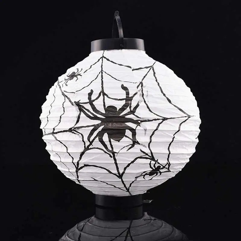 1pc Pumpkin Light Bat Spider Black Paper Orange White Hanging Lantern Halloween Birthday Party DIY Decoration Halloween Supplies