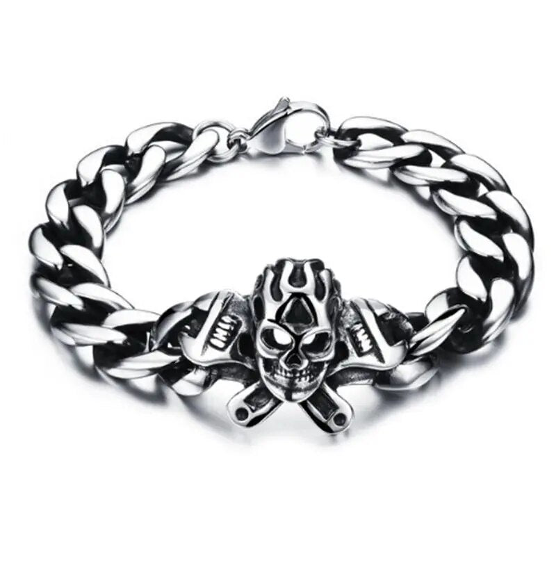 Men\\\\\\'s Vintage Skull Beaded Skull Bracelets Men\\\\\\'s Bracelets Gothic Jewelry Accessories Gifts