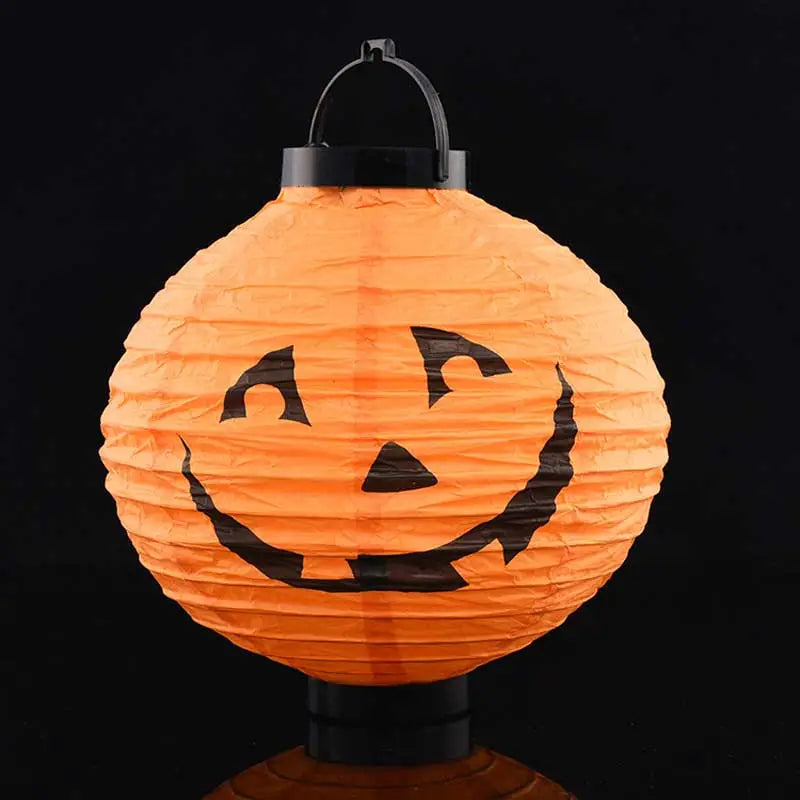 1pc Pumpkin Light Bat Spider Black Paper Orange White Hanging Lantern Halloween Birthday Party DIY Decoration Halloween Supplies