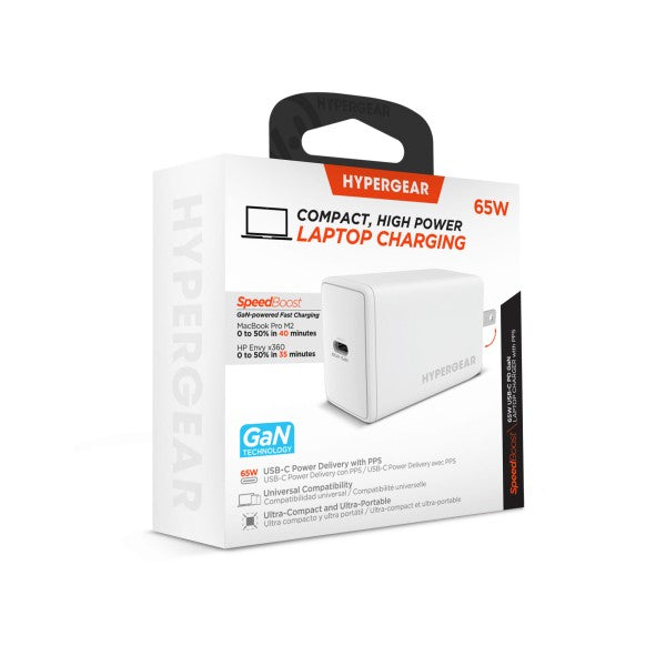 Meet the HyperGear 65W USB-C PD PPS GaN Charger—your ultra-compact solution for high-speed charging across laptops, tablets, and smartphones. Powered by next-gen GaN technology, it delivers serious performance in a pocket-sized build. Whether you're working remotely or traveling light, this charger keeps your gear juiced and your workflow uninterrupted.