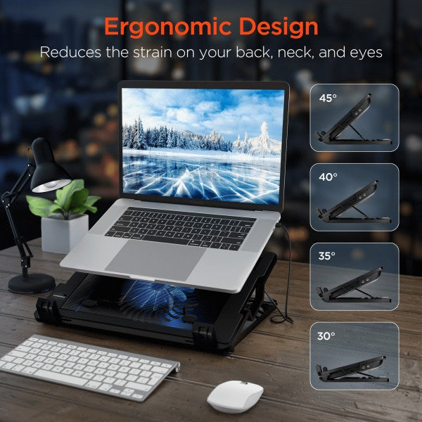 Say goodbye to overheating and hello to elevated performance. The HyperGear UpRite Air Portable Laptop Cooling Stand is engineered to keep your laptop cool, your posture aligned, and your workflow optimized—whether you're at your desk, on the couch, or working remotely.
