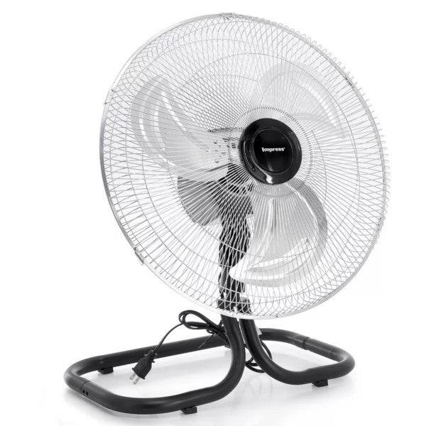 The Impress 18-in 2-in-1 Chrome High-Speed Oscillating Fan combines a powerful, high-velocity airflow with versatile two-in-one operation in a sleek chrome finish, delivering wide oscillation for room-wide cooling.