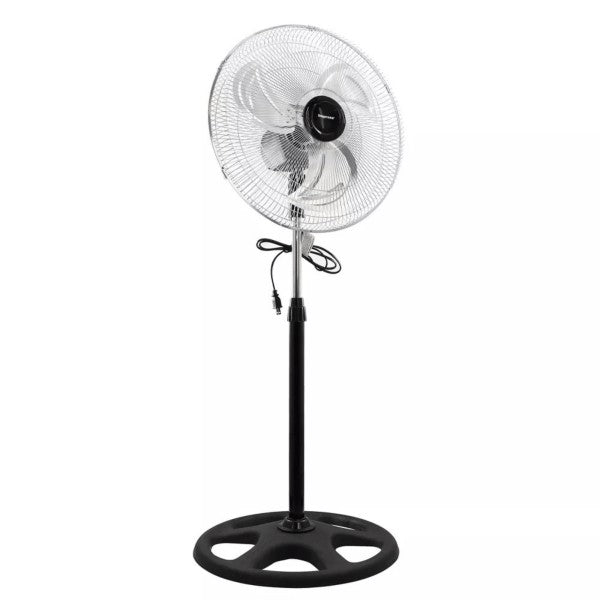 The Impress 18-in 2-in-1 Chrome High-Speed Oscillating Fan combines a powerful, high-velocity airflow with versatile two-in-one operation in a sleek chrome finish, delivering wide oscillation for room-wide cooling.
