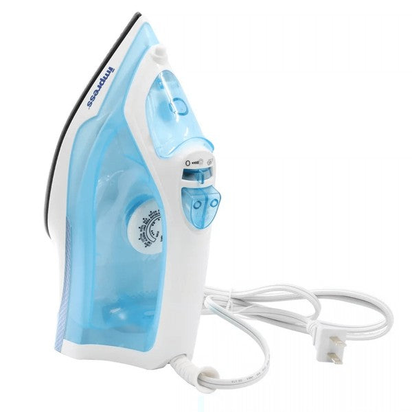 The Impress Mid-Size Iron with Non-Stick Soleplate is a compact household iron designed for smooth glide and easy cleaning, featuring a durable non-stick soleplate for wrinkle-free results.