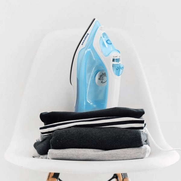 The Impress Mid-Size Iron with Non-Stick Soleplate is a compact household iron designed for smooth glide and easy cleaning, featuring a durable non-stick soleplate for wrinkle-free results.
