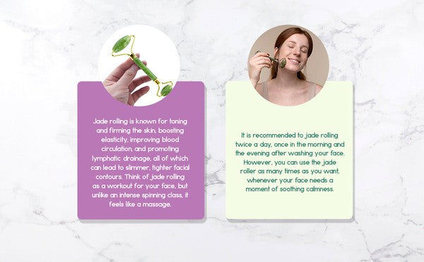 Jade Facial Roller with dual-ended design for facial massage and skincare enhancement