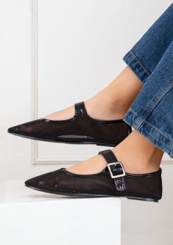 Jelly sandals featuring ankle strap with buckle closure, rounded closed-toe cut, thick flatform sole, slip-on style