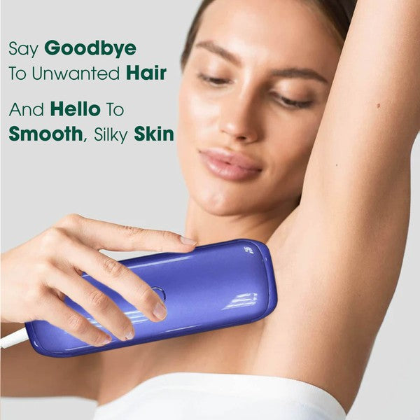 Laser IPL Hair Removal Device with ergonomic design and safety features for at-home use.