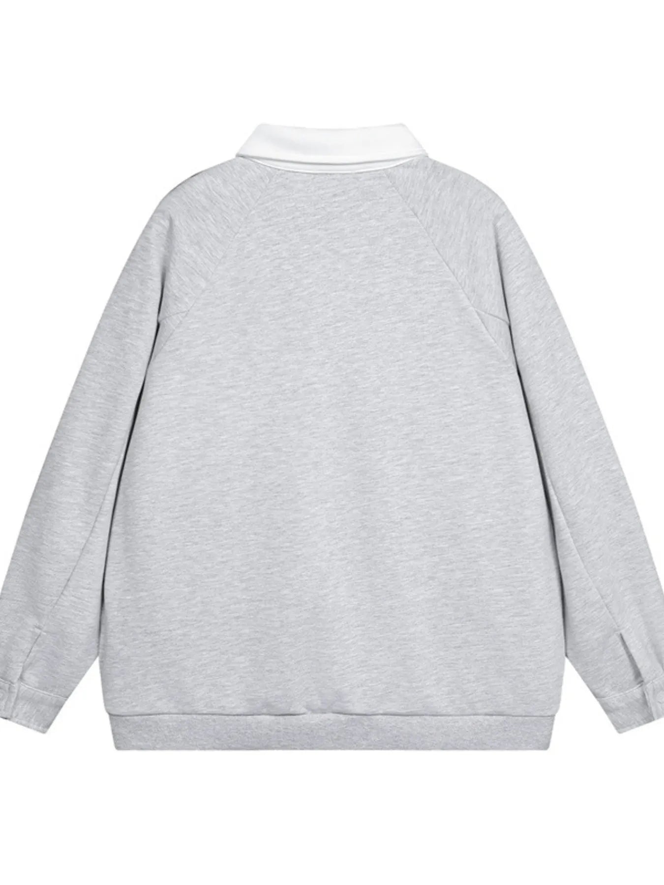 This men’s long-sleeve polo sweatshirt combines a contrasting-letter design with comfortable, versatile styling for casual or sporty looks.