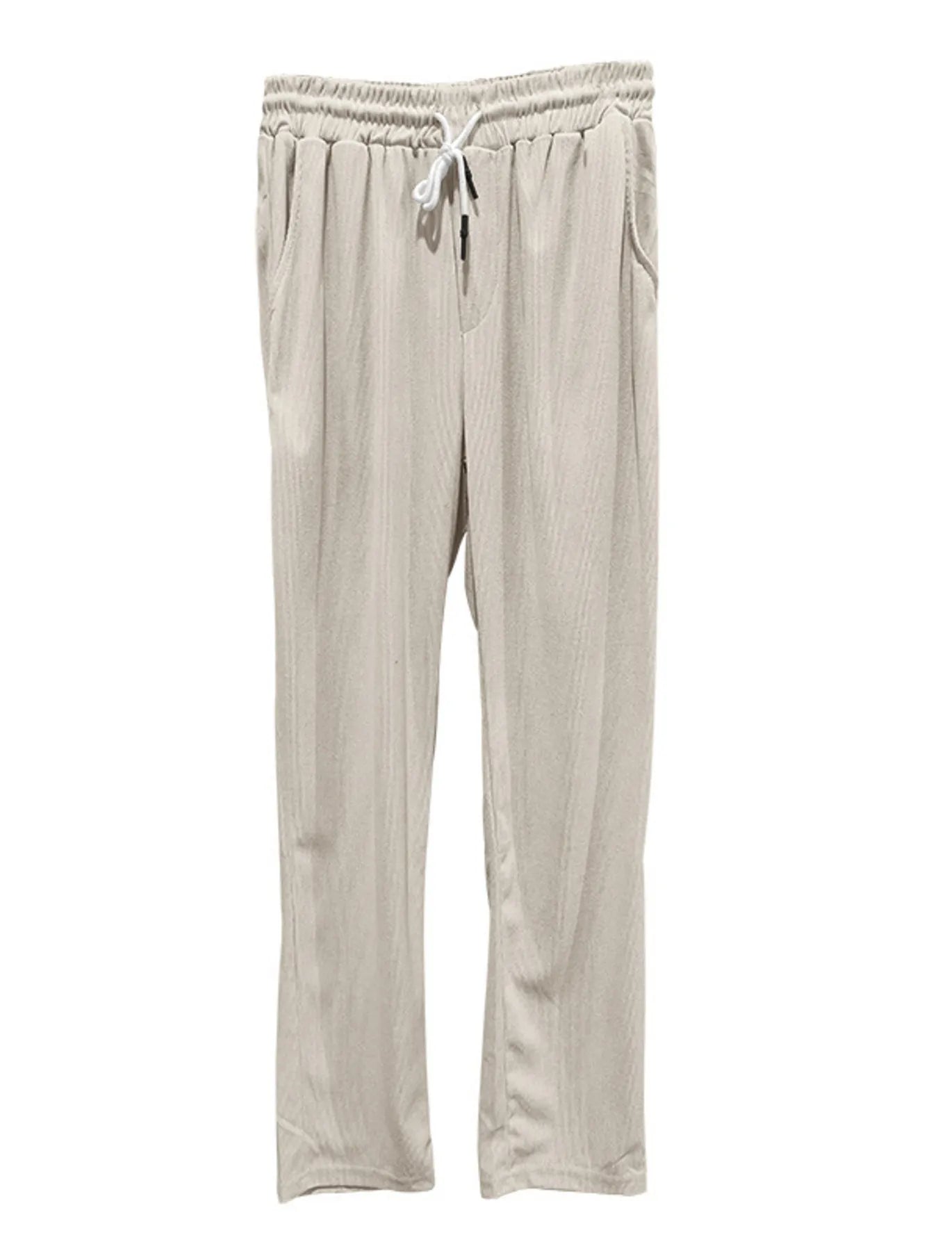 This is a plus-size men's two-piece set featuring a quarter-zip polo with short sleeves and matching pants, designed for comfortable, easy-wear versatility