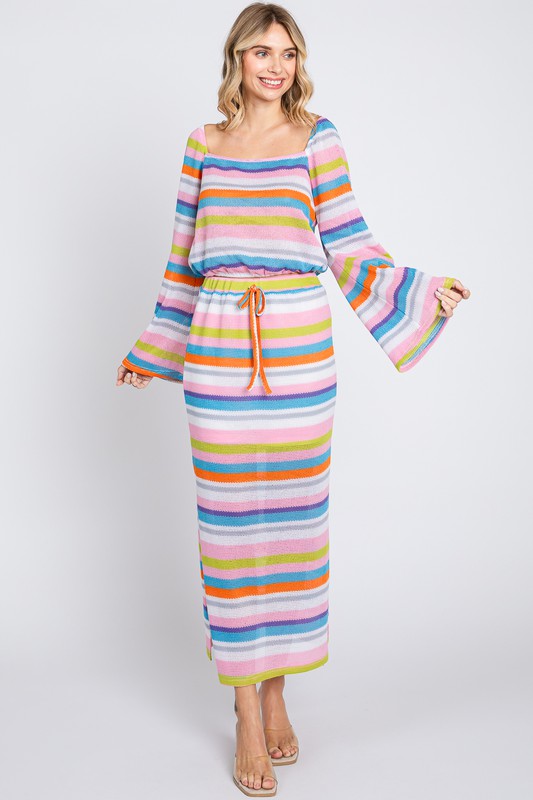 Colorful, playful stripes make this top a standout piece for casual wear.