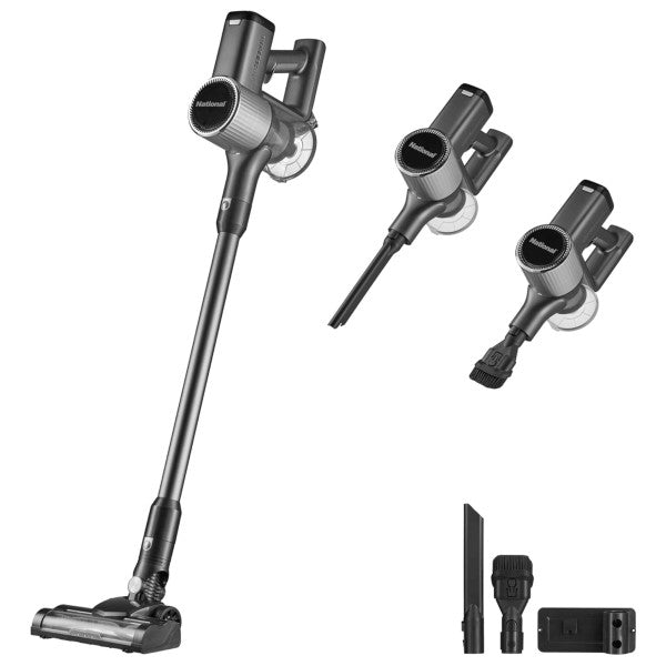 The National 2-in-1 Cordless Handheld Vacuum Cleaner is a lightweight, rechargeable vacuum that combines handheld and stick configurations for versatile, powerful cleaning on floors and upholstery without the hassle of cords.