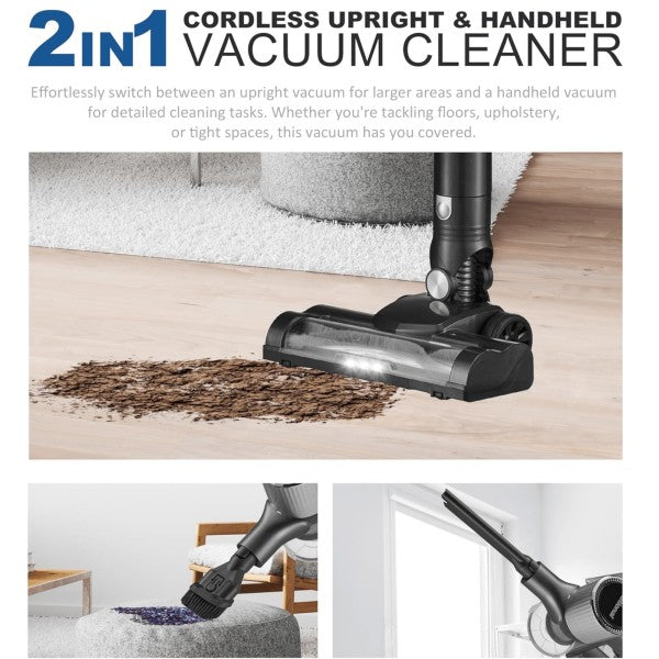 The National 2-in-1 Cordless Handheld Vacuum Cleaner is a lightweight, rechargeable vacuum that combines handheld and stick configurations for versatile, powerful cleaning on floors and upholstery without the hassle of cords.