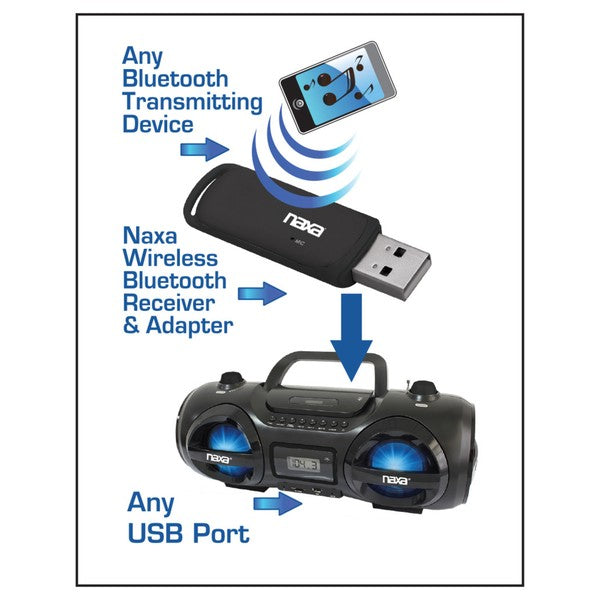 Turn any USB audio system into a Bluetooth-enabled powerhouse with the Naxa Wireless Audio Adapter. Whether you're reviving an older stereo, dock, or speaker system, this compact adapter lets you stream high-fidelity audio from your smartphone, tablet, or laptop—no cables, no hassle.