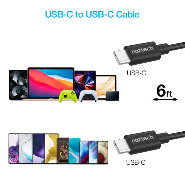 A compact Naztech wall charger with a 30W USB-C Power Delivery port and two matching USB-C to USB-C cables—designed for fast, portable charging.