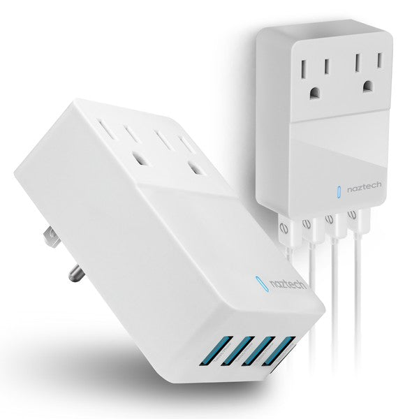 Naztech wall chargers—4 USB ports and 2 AC outlets for efficient multi-device charging.