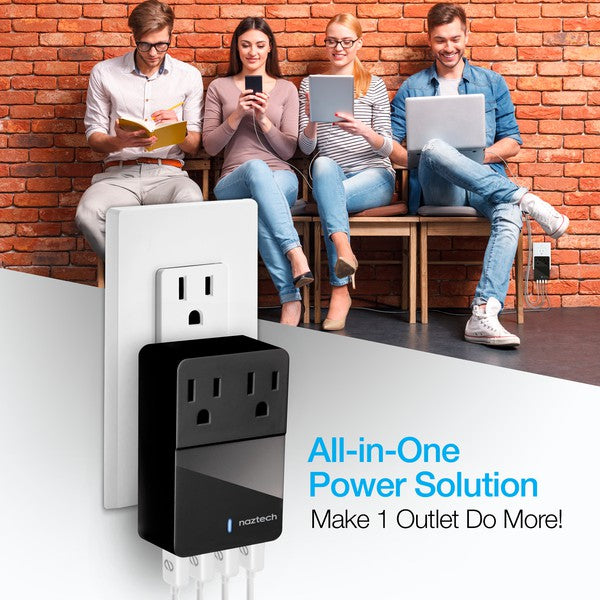 Naztech wall chargers—4 USB ports and 2 AC outlets for efficient multi-device charging.