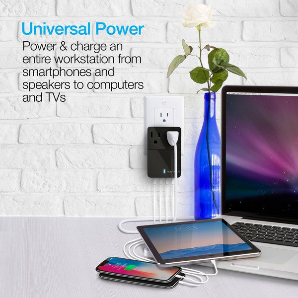 Naztech wall chargers—4 USB ports and 2 AC outlets for efficient multi-device charging.