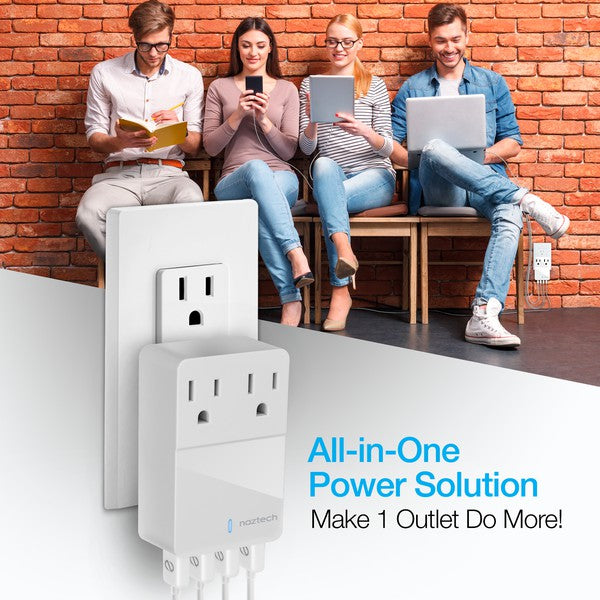 Naztech wall chargers—4 USB ports and 2 AC outlets for efficient multi-device charging.