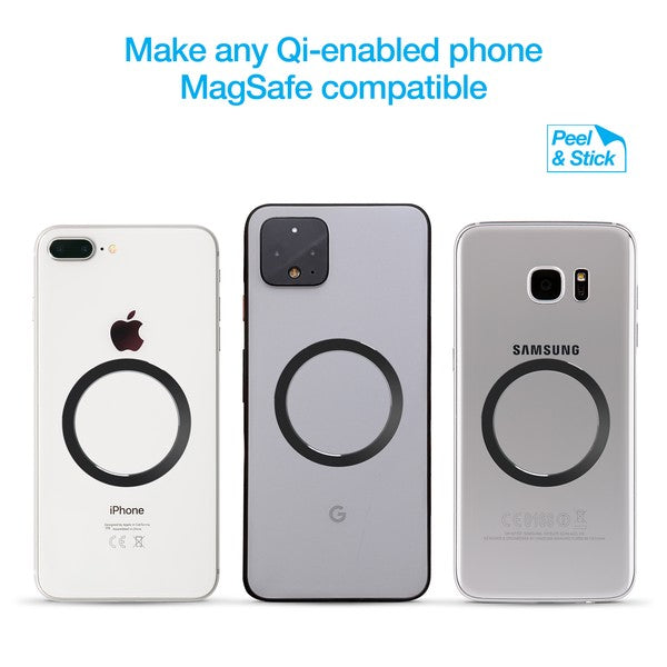 Transform any phone case into a MagSafe-compatible powerhouse with the Naztech MagUP Magnetic Ring 2-Pack. Designed for seamless alignment and secure attachment, these ultra-thin rings unlock the full potential of MagSafe charging and accessories—without switching cases.