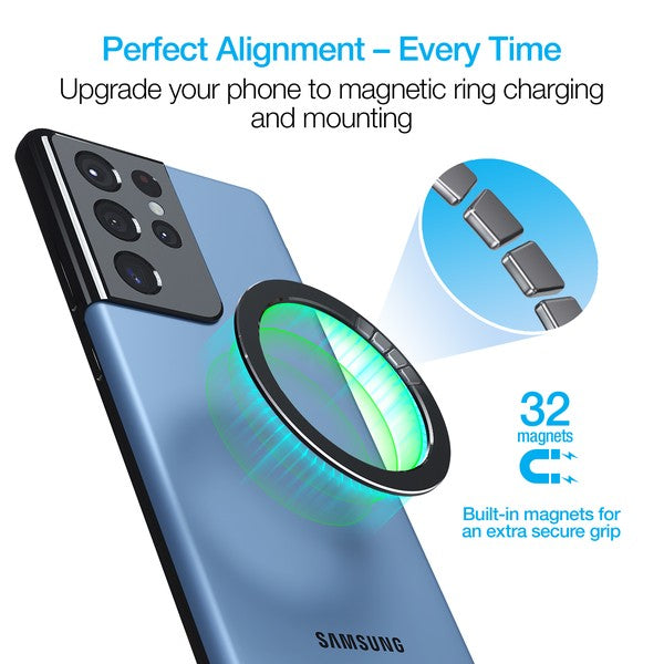 Transform any phone case into a MagSafe-compatible powerhouse with the Naztech MagUP Magnetic Ring 2-Pack. Designed for seamless alignment and secure attachment, these ultra-thin rings unlock the full potential of MagSafe charging and accessories—without switching cases.
