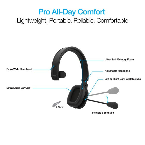 Engineered for professionals on the move, the Naztech NXT-700 Xtreme delivers powerful noise cancellation, all-day comfort, and seamless wireless connectivity. Whether you're commuting, working remotely, or driving cross-country, this headset keeps your communication sharp and distraction-free.