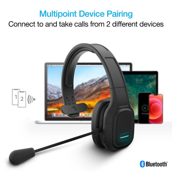 Engineered for professionals on the move, the Naztech NXT-700 Xtreme delivers powerful noise cancellation, all-day comfort, and seamless wireless connectivity. Whether you're commuting, working remotely, or driving cross-country, this headset keeps your communication sharp and distraction-free.