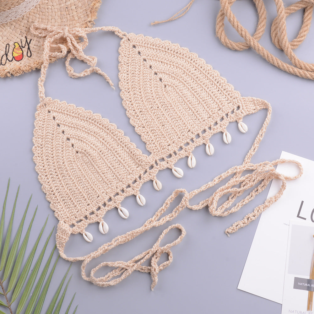 Internet Shell Bikini Tied Top Women Triangle Shorts