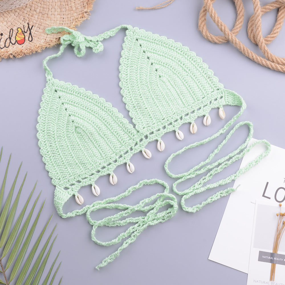 Internet Shell Bikini Tied Top Women Triangle Shorts