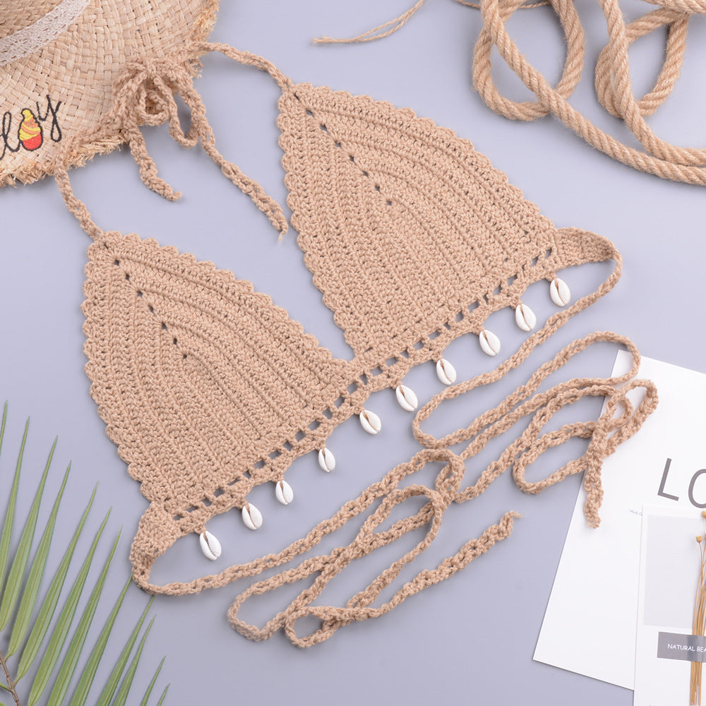 Internet Shell Bikini Tied Top Women Triangle Shorts