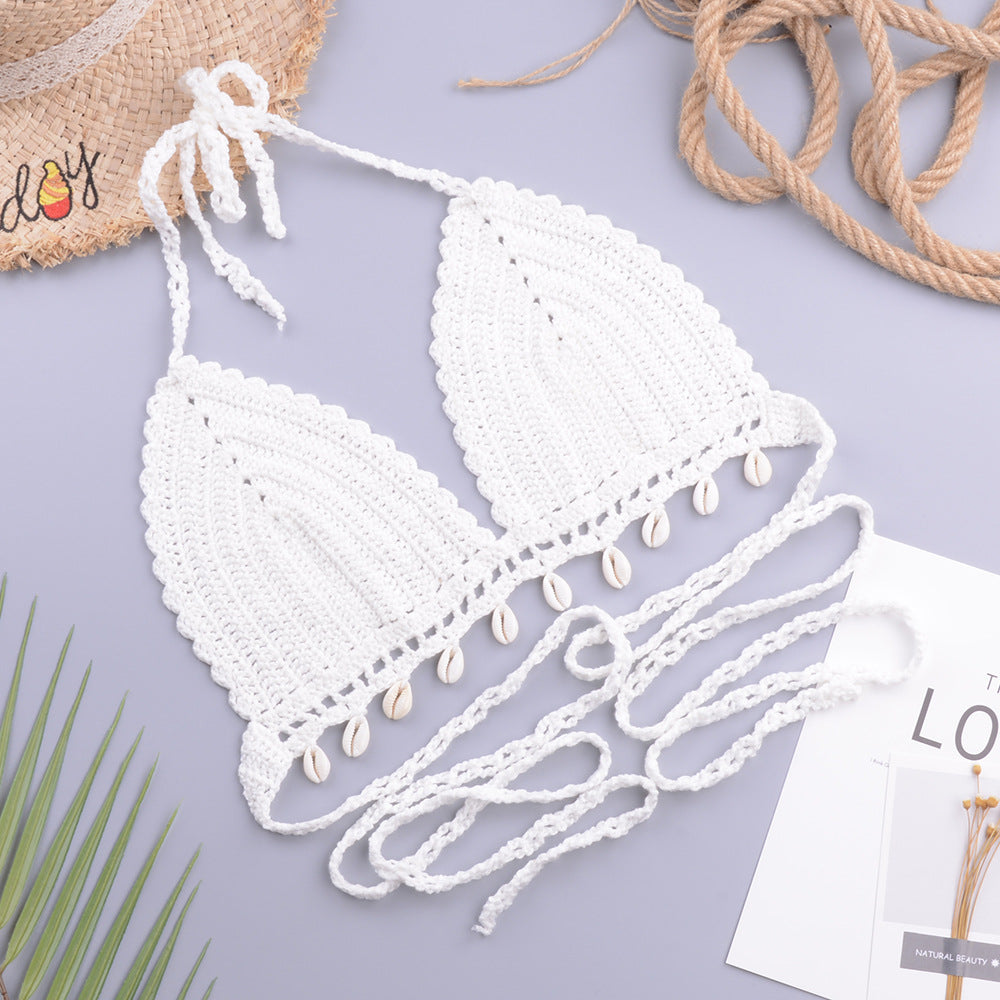 Internet Shell Bikini Tied Top Women Triangle Shorts