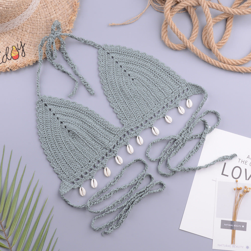 Internet Shell Bikini Tied Top Women Triangle Shorts