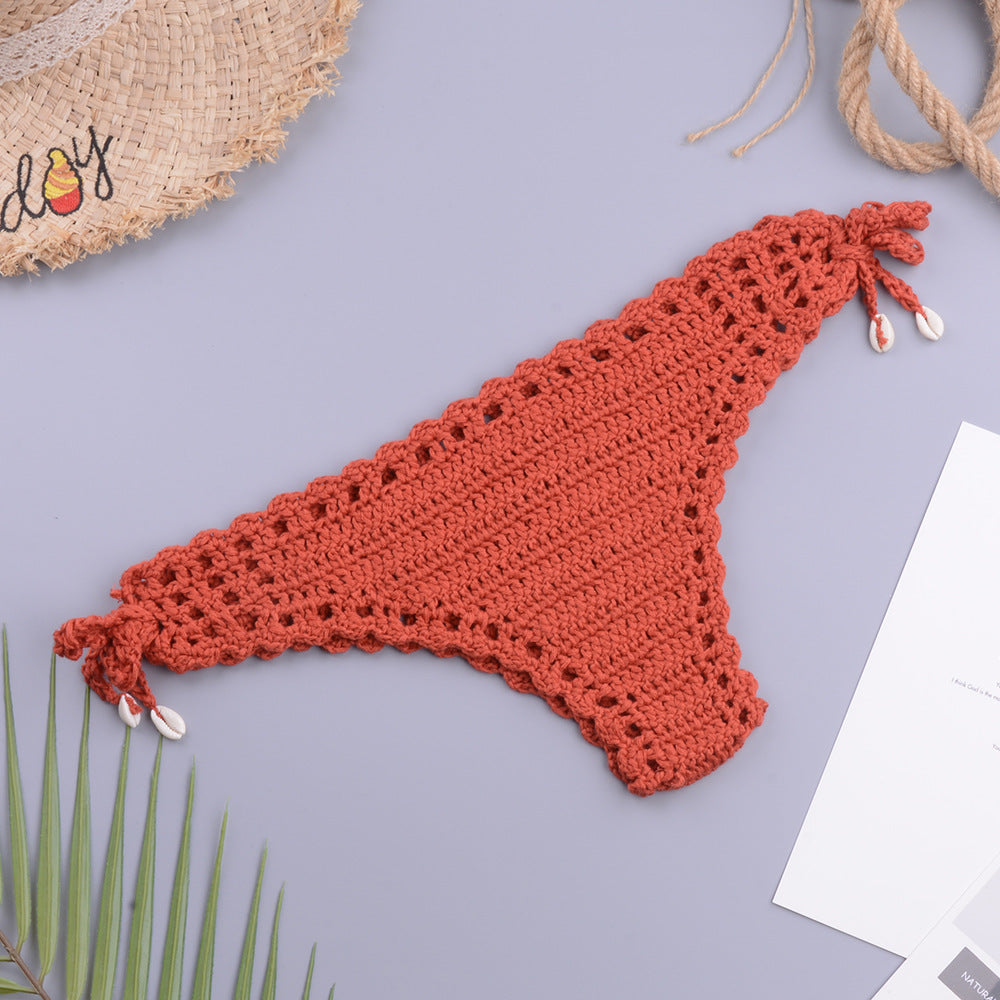 Internet Shell Bikini Tied Top Women Triangle Shorts