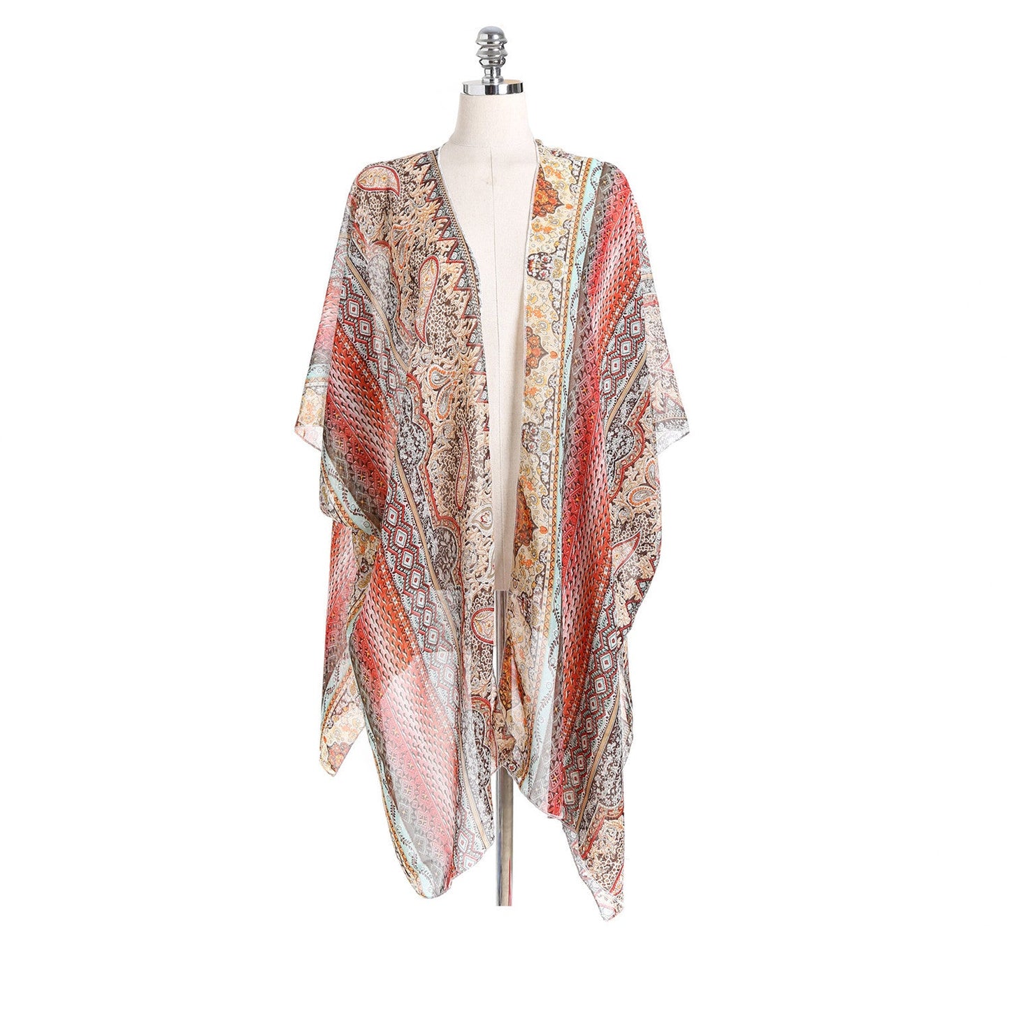 Spring Summer Paisley Pattern Kimono Cardigan Sun Protection Sun Shade Blouse