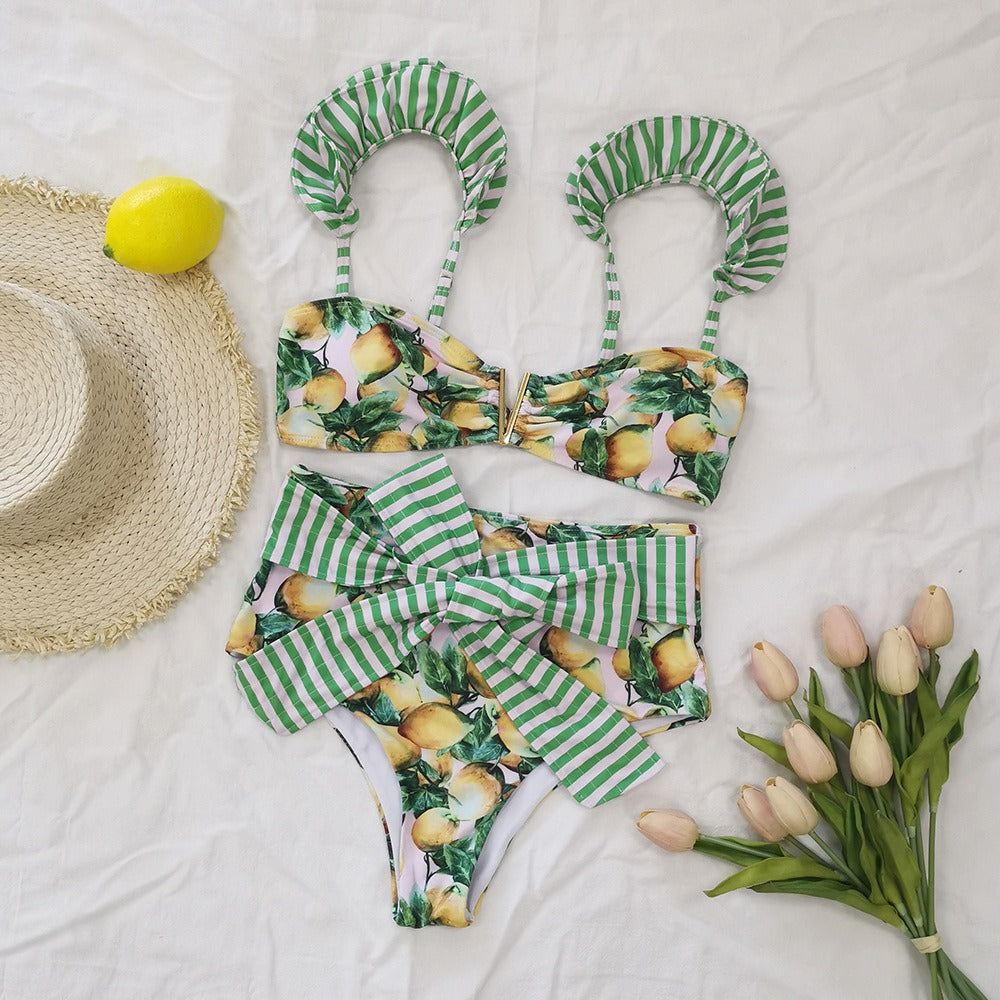 One-Piece Swimsuit For Women, High-Waist, Tube Top, High Line, BYMANYC New York.