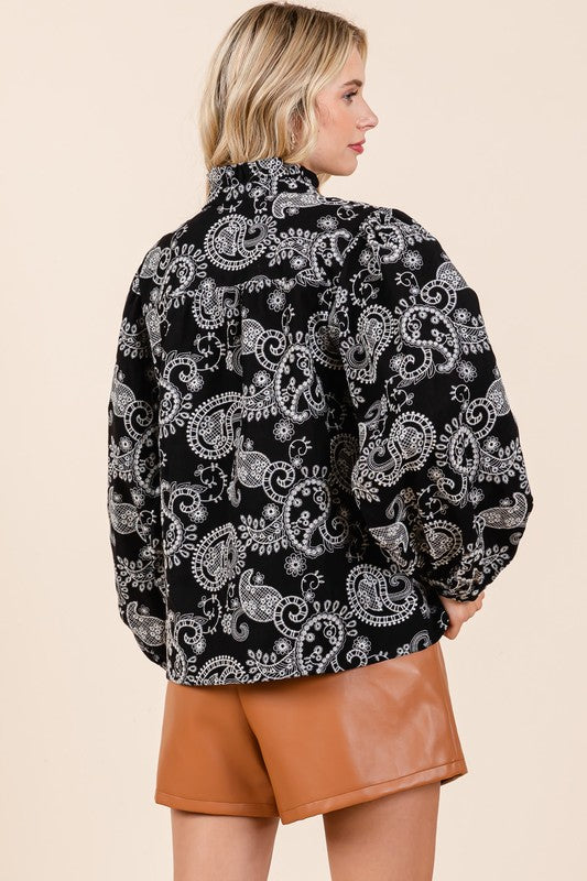 Designed for all-day wear, this blouse blends comfort with decorative lace textures.